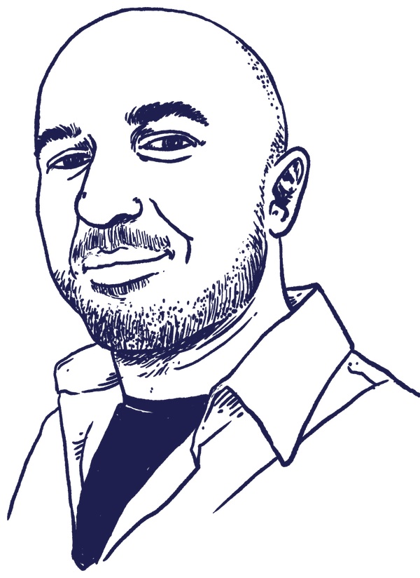 Illustrated portrait of Shady, designer at Medium XL